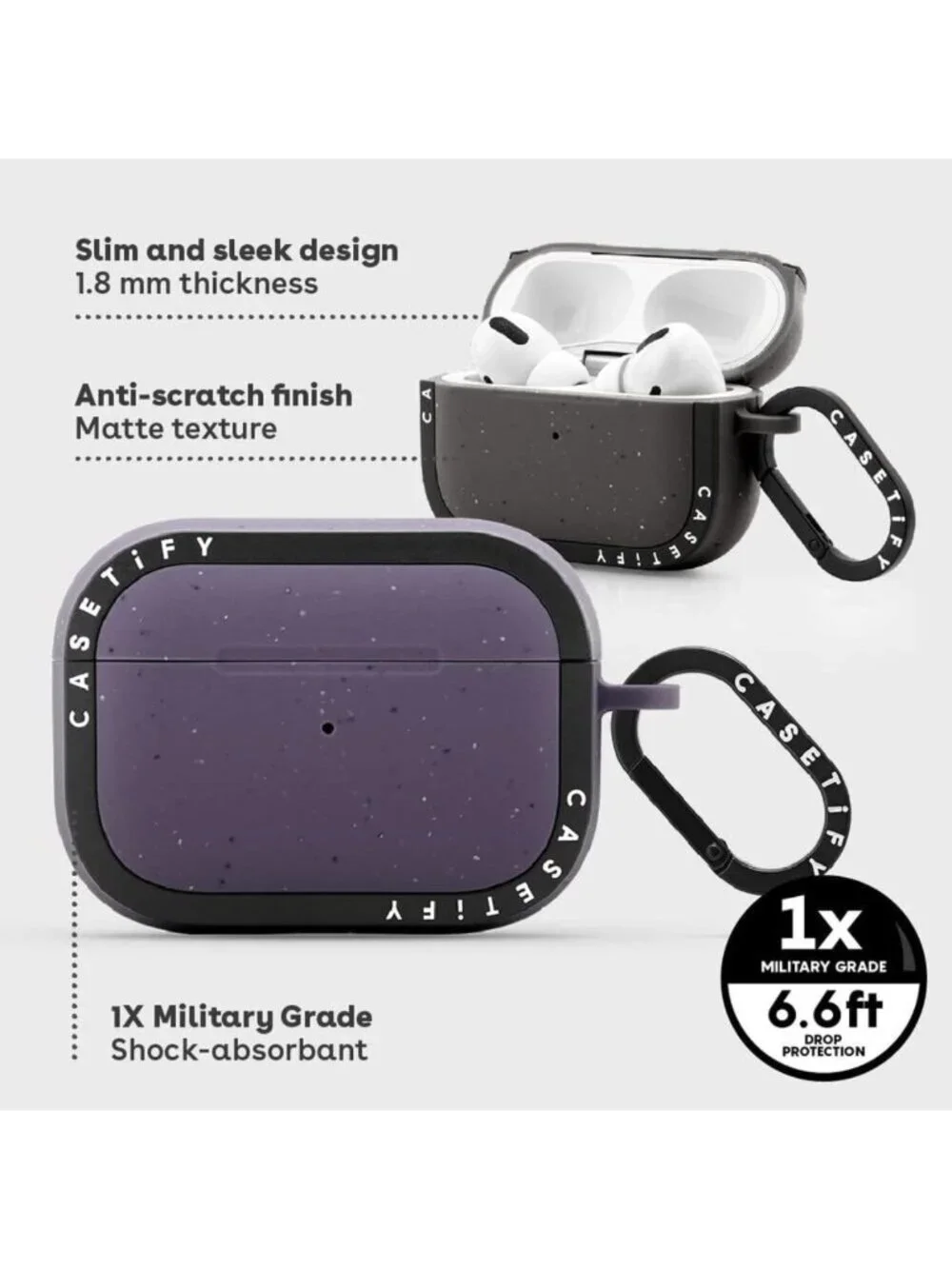 Stylish Black Kingsnake AirPods Pro Case with Ring - Durable Matte Charcoal
